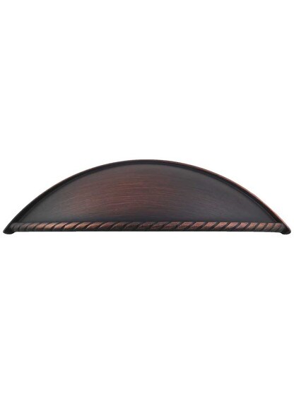 Lenoir Shaker Cabinet Cup Pull - 3 3/4 inch Center-to-Center in Brushed Oil Rubbed Bronze.